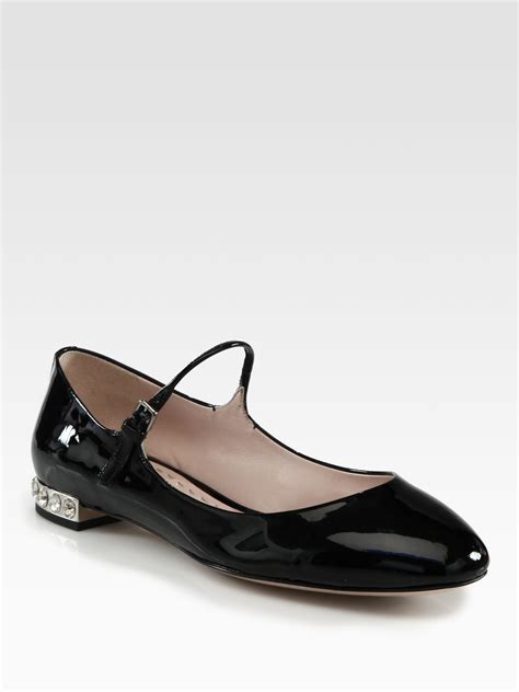 miu miu black mary janes|Women's Miu Miu Mary Jane Flats .